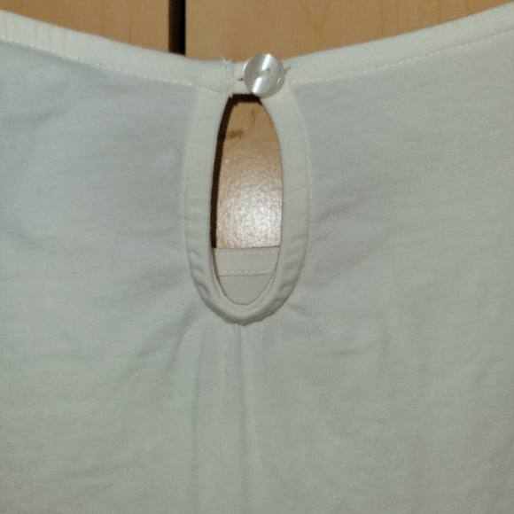 ANN TAYLOR white blouse with lace sleeves - Picture 5 of 6